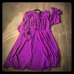 Sz 18 purple Eloquii ruffle front dress